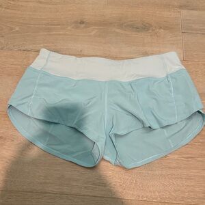 lululemon athletica Light Blue Running Shorts with White Waistband